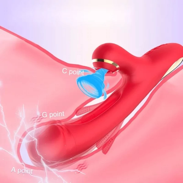 Dương vật 3 trong 1 rung hút đá lưỡi độc đáo 3