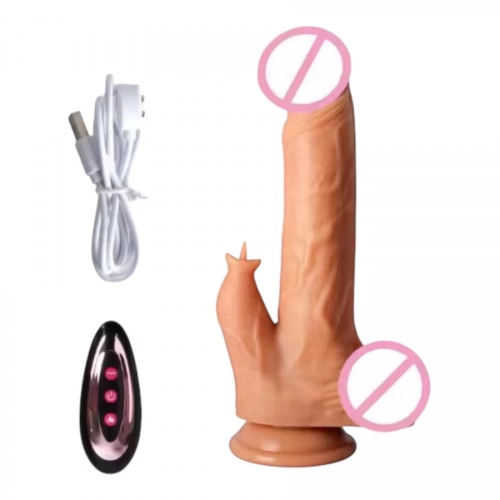 Dương vật giả 2 đầu rung thụt, sưởi ấm điều khiển từ xa
