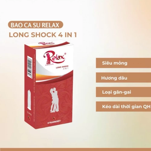 Bao caosu Relax Long Shock 4 in 1 hương dâu H12
