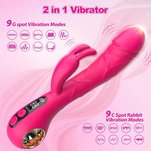 Dương 2 nhánh rung kích thích Rabbit màn hình LED