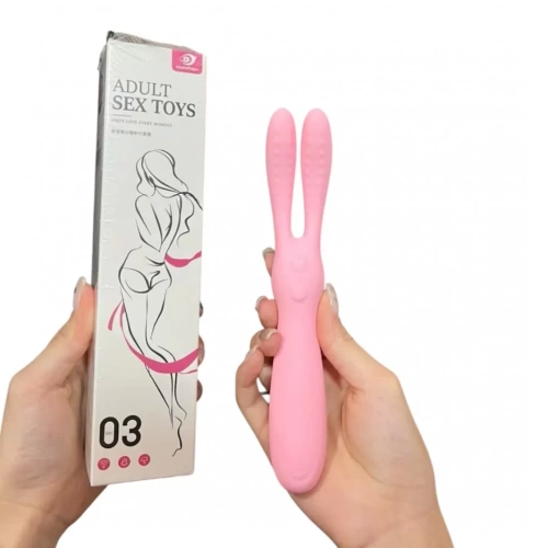 Máy mát xa tai thỏ rung 2 đầu tách biệt siêu mạnh