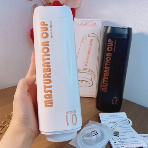 Âm Masturbation cup rung xoay đảo chiều thụt rên phát nhiệt cao cấp