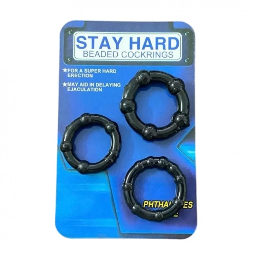 Bộ 3 vòng đeo Stay Hard đen